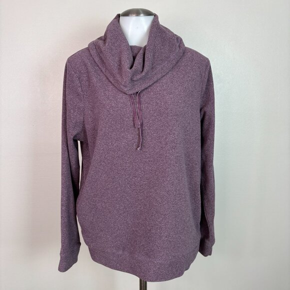 L.L. Bean Tops - LL Bean Sweatshirt Medium Purple Fleece Cowl Neck Long Sleeve Pullover Women's